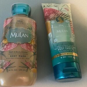 Bath and Bodyworks Disney Princess Mulan Body Wash and Cream Set New